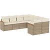 Image de vidaXL Ensemble de jardin canapé 8 pièces avec coussins Beige Poly Rattan