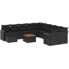 Image de vidaXL Ensemble de 12 canapés de jardin avec coussins noir poly rotin