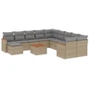 Image de vidaXL Ensemble de 12 canapés de jardin avec coussins Beige Poly Rattan