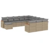 Image de vidaXL Ensemble de 12 canapés de jardin avec coussins Beige Poly Rattan