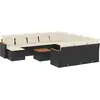 Image de vidaXL Ensemble de 13 canapés de jardin avec coussins noir poly rotin