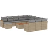 Image de vidaXL Ensemble de 13 canapés de jardin avec coussins Beige Poly Rattan