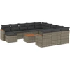 Image de vidaXL Ensemble de 13 canapés de jardin avec coussins Gris Poly Rattan