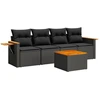 Image de vidaXL Ensemble de salon de jardin 5 pièces avec coussins noir poly rotin