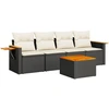 Image de vidaXL Ensemble de salon de jardin 5 pièces avec coussins noir poly rotin