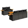 Image de vidaXL Ensemble de salon de jardin 6 pièces avec coussins noir poly rotin