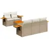 Image de vidaXL Ensemble de salon de jardin 6 pièces avec coussins Beige Poly Rattan