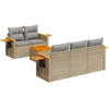 Image de vidaXL Ensemble de salon de jardin 6 pièces avec coussins Beige Poly Rattan