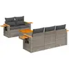 Image de vidaXL Ensemble de salon de jardin 6 pièces avec coussins Gris Poly rotin
