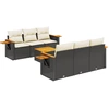Image de vidaXL Ensemble de salon de jardin 7 pièces avec coussins noir poly rotin