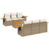 Image de vidaXL Ensemble de salon de jardin 7 pièces avec coussins Beige Poly Rattan