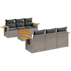 Image de vidaXL Ensemble de salon de jardin 7 pièces avec coussins Gris Poly rotin