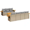Image de vidaXL Ensemble de jardin canapé 8 pièces avec coussins Beige Poly Rattan