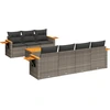 Image de vidaXL Ensemble de jardin canapé 8 pièces avec coussins Gris Poly rotin