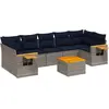 Image de vidaXL Ensemble de jardin canapé 8 pièces avec coussins Gris Poly rotin