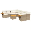 Image de vidaXL Ensemble de salon de jardin 9 pièces avec coussins beige Poly rotin