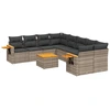 Image de vidaXL Ensemble de salon de jardin 9 pièces avec coussins Gris Poly rotin