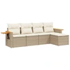 Image de vidaXL Ensemble de salon de jardin 5 pièces avec coussins Beige Poly Rattan