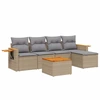 Image de vidaXL Ensemble de salon de jardin 6 pièces avec coussins Beige Poly Rattan