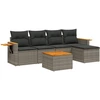 Image de vidaXL Ensemble de salon de jardin 6 pièces avec coussins Gris Poly rotin