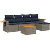 Image de vidaXL Ensemble de salon de jardin 6 pièces avec coussins Gris Poly rotin