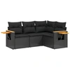 Image de vidaXL Ensemble de salon de jardin 4 pièces avec coussins noir poly rotin
