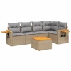 Image de vidaXL Ensemble de salon de jardin 6 pièces avec coussins Beige Poly Rattan