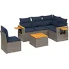 Image de vidaXL Ensemble de salon de jardin 6 pièces avec coussins Gris Poly rotin