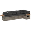 Image de vidaXL Ensemble de salon de jardin 6 pièces avec coussins Gris Poly rotin