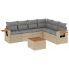 Image de vidaXL Ensemble de salon de jardin 7 pièces avec coussins Beige Poly Rattan