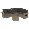 Image de vidaXL Ensemble de salon de jardin 7 pièces avec coussins Gris Poly rotin