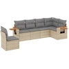 Image de vidaXL Ensemble de salon de jardin 6 pièces avec coussins Beige Poly Rattan