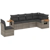 Image de vidaXL Ensemble de salon de jardin 6 pièces avec coussins Gris Poly rotin