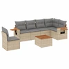 Image de vidaXL Ensemble de salon de jardin 7 pièces avec coussins Beige Poly Rattan