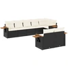 Image de vidaXL Ensemble de jardin canapé 8 pièces avec coussins noir poly rotin