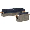 Image de vidaXL Ensemble de jardin canapé 8 pièces avec coussins Gris Poly rotin