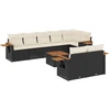 Image de vidaXL Ensemble de salon de jardin 9 pièces avec coussins noir poly rotin