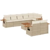 Image de vidaXL Ensemble de salon de jardin 9 pièces avec coussins beige Poly rotin