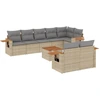 Image de vidaXL Ensemble de salon de jardin 9 pièces avec coussins beige Poly rotin