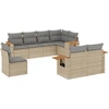 Image de vidaXL Ensemble de jardin canapé 8 pièces avec coussins Beige Poly Rattan