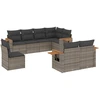Image de vidaXL Ensemble de jardin canapé 8 pièces avec coussins Gris Poly rotin