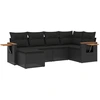 Image de vidaXL Ensemble de salon de jardin 6 pièces avec coussins noir poly rotin