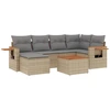 Image de vidaXL Ensemble de salon de jardin 7 pièces avec coussins Beige Poly Rattan