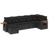 Image de vidaXL Ensemble de salon de jardin 7 pièces avec coussins noir poly rotin