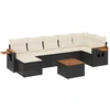Image de vidaXL Ensemble de jardin canapé 8 pièces avec coussins noir poly rotin