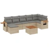 Image de vidaXL Ensemble de jardin canapé 8 pièces avec coussins Beige Poly Rattan