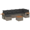 Image de vidaXL Ensemble de jardin canapé 8 pièces avec coussins Gris Poly rotin