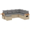 Image de vidaXL Ensemble de salon de jardin 7 pièces avec coussins Beige Poly Rattan