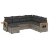 Image de vidaXL Ensemble de salon de jardin 7 pièces avec coussins Gris Poly rotin