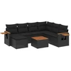 Image de vidaXL Ensemble de jardin canapé 8 pièces avec coussins noir poly rotin